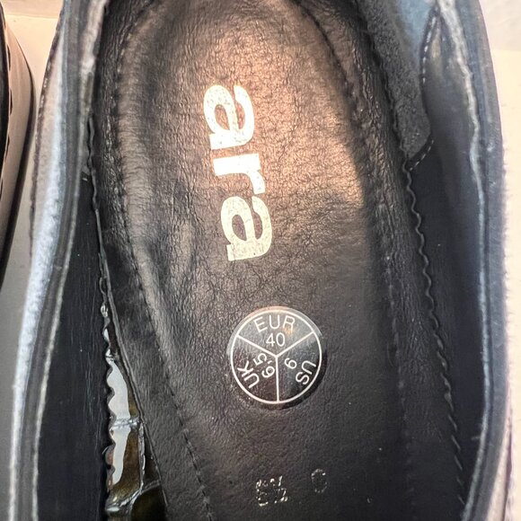 NWOT - Ara - Kiltie - Loafer Black & Green Gray Leather Alligator Print - Size 9 - Picture 6 of 12